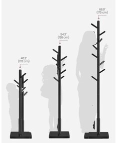 LINEA álló ruhafogas, fekete