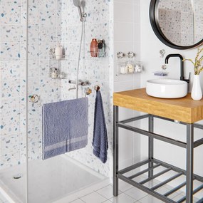 Ezüstszínű öntapadós fém akasztó szett 4 db-os Bestlock Bath – Compactor