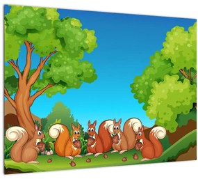 Kép - boldog mókusok (70x50 cm)