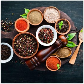 Poszterek 100x100 Bors színes só deszka