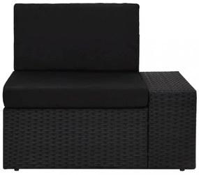 6 részes fekete polyrattan kerti ülőgarnitúra