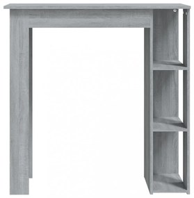 szürke sonoma szerelt fa bárasztal polccal 102 x 50 x 103,5 cm