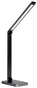 Platinet asztali lĂĄmpa 10 W, vezetĂ©k nĂ©lkĂŒli töltĂ©s + USB, fekete