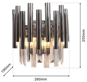Fali kristály lámpa MADISON 2xE14/40W/230V króm