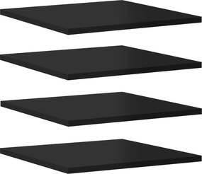 vidaXL 8 db magasfényű fekete szerelt fa könyvespolc 40 x 40 x 1,5 cm