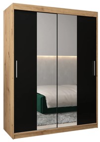 Ruhásszekrény 150 cm Toki 1 (artisan tölgy + matt fekete). 1064910