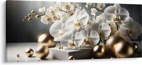 Kép - Orchidea és aranygolyók (120x50 cm)