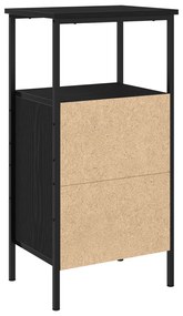 Éjjeli szekrények 2 db Fekete tölgy 41x31x80 cm MDF