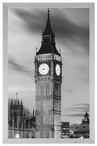 A londoni Big Ben plakátja fekete-fehérben