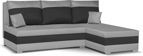 GUSTO Kinyitható sarokkanapé Világosszürke/fekete