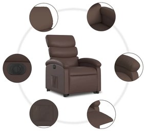 elektromos barna műbőr felállást segítő dönthető fotel