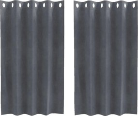 vidaXL Sötétítő függönyök 2 pcs Világosszürke 140 x 140 cm Bársony