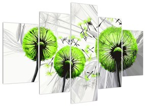 Kép -halvány zöld pitypang pehely (150x105 cm)