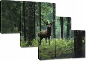 Vászonkép 150x105 Szarvas az erdő közepén