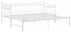 Fehér fém kihúzható kanapéágy-keret 90 x 200 cm
