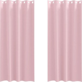 vidaXL Fekete Függöny Gyűrűkkel 2 pcs Babarózsaszín 245 x 140 cm