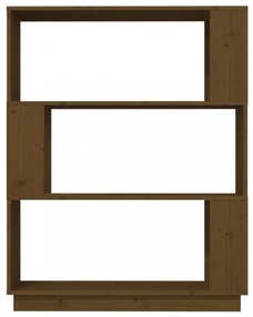 mézbarna tömör fenyőfa könyvszekrény/térelválasztó 80x25x101 cm