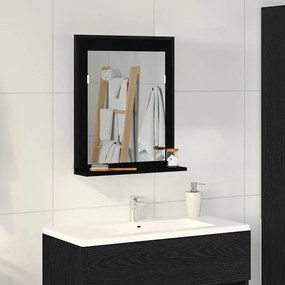 Fürdőszobai Tükör Fekete Tölgy 50x12x60 cm Szerelt Fa