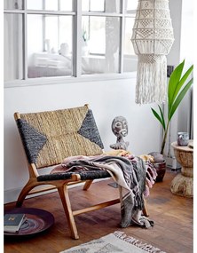 Fekete-barna fotel szövött résszel Grant - Bloomingville