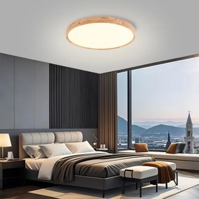 Brilagi - dimmelhető LED lámpatest WOODROUND LED/40W/230V 3000-6000K átmérő 60 cm + távirányító