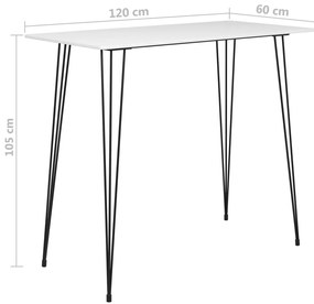 Fehér bárasztal 120x60x105 cm