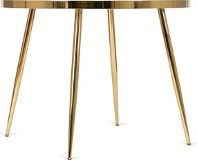 Stół TINGA 100 cm Szklany Biały Marmur/Złoty