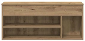 vidaXL kézműves tölgy színű szerelt fa cipőtároló pad 102x30,5x45 cm