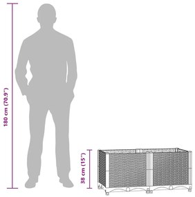 polipropilén magaságyás 80 x 40 x 38 cm