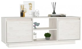 fehér tömör fenyőfa TV-szekrény 110 x 30 x 40 cm