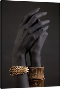 Vászonkép Fekete kezek Arany díszek Művészet 80x120 cm