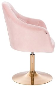 HR831 Púderrózsaszín Modern Velúr Szék Arany lábbal