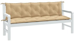2 db melange bézs szövet kerti padpárna 180 x 50 x 7 cm