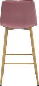 Sötét rózsaszín bárszék NADO VELVET tölgy dekorációjú lábakkal