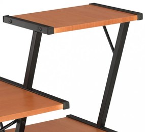 fekete és barna íróasztal polccal 116 x 50 x 93 cm