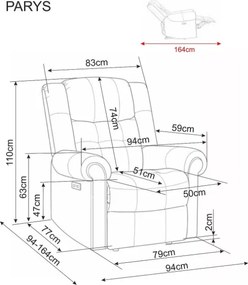 Parys Raven elektromos dönthető fotel sötétbézs