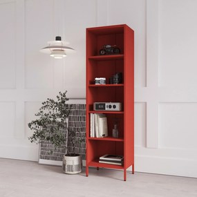 Könyvespolc MARIO, 500 x 1800 x 350 mm, Modern: piros
