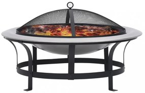 rozsdamentes acél kültéri tűztál grillráccsal 76 cm