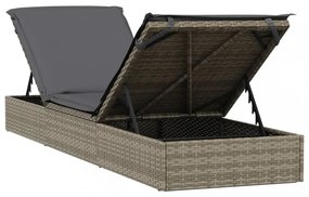 2 db szürke polyrattan napágy asztallal