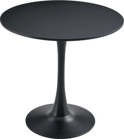 Étkezőasztal, fekete, átmérő 80 cm, REVENTON NEW