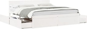 vidaXL fehér tömör fenyőfa ágy matrac nélkül 200 x 200 cm