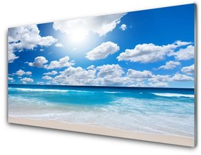 Akril üveg kép Felhők Landscape Sea Beach 100x50 cm