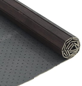négyszögletű sötétbarna bambusz szőnyeg 100 x 200 cm