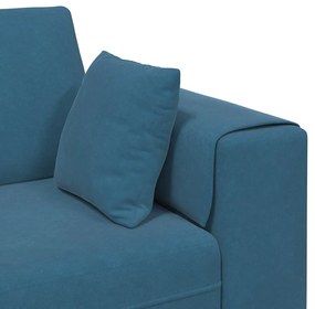 Bársony Kanapé párnával 3 pcs Kék 208 cm Bársony