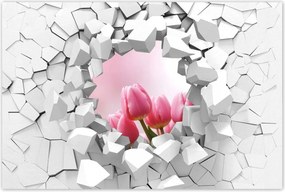 Poszter 60x40 Rózsaszín tulipánok