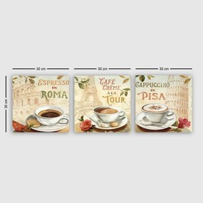 Kép szett 3 db-os 30x30 cm Italy – Wallity