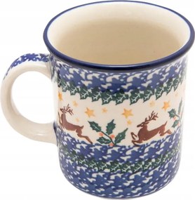 Bögre 300 ml Művészi kerámia Bolesławiec dek 1485 Rénszarvas Cédrus