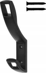 Akasztó fekete matt fali dupla törölköző ruha fürdőszoba