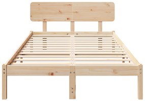 Ágykeret fejtámlával 120x200 cm Tömör fenyőfa