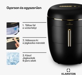 Klarstein Passau, jégkocka készítő, 2 méret, 15 kg /24 h, Auto-Clean