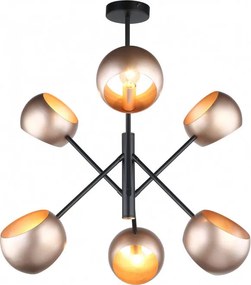ITALUX MDM-3690-6-BK-GD CAVAZZA Glamour Csillár Fekete, Nikkel, Arany E14 IP20
